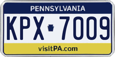 PA license plate KPX7009