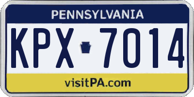PA license plate KPX7014