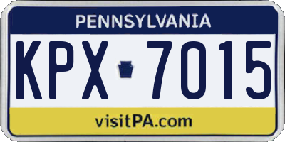 PA license plate KPX7015