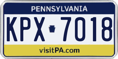 PA license plate KPX7018