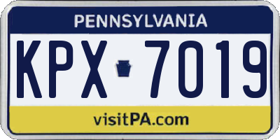 PA license plate KPX7019