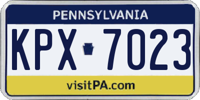 PA license plate KPX7023