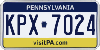 PA license plate KPX7024