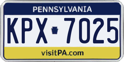 PA license plate KPX7025