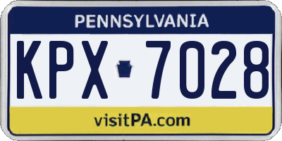 PA license plate KPX7028