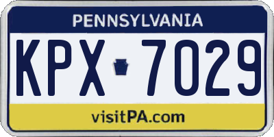 PA license plate KPX7029