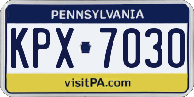 PA license plate KPX7030
