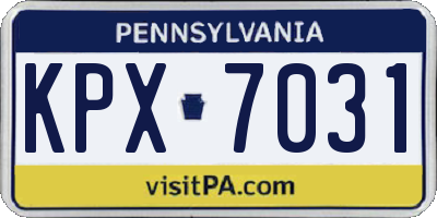 PA license plate KPX7031