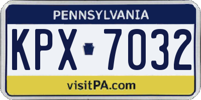 PA license plate KPX7032