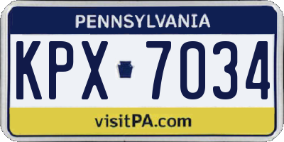 PA license plate KPX7034