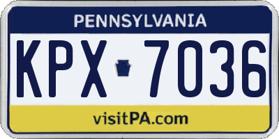 PA license plate KPX7036