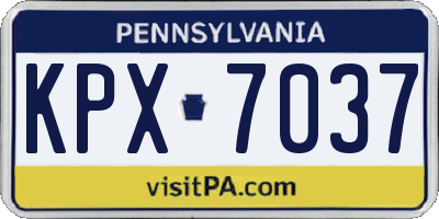 PA license plate KPX7037