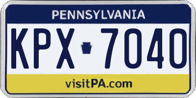 PA license plate KPX7040