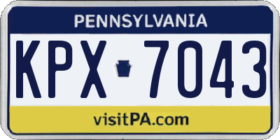 PA license plate KPX7043