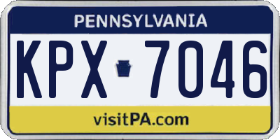 PA license plate KPX7046
