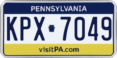 PA license plate KPX7049