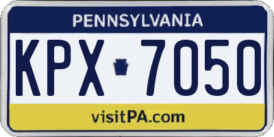 PA license plate KPX7050