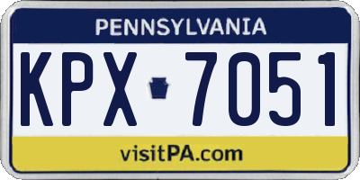 PA license plate KPX7051