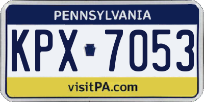 PA license plate KPX7053