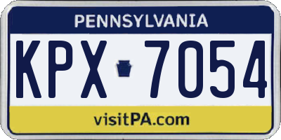 PA license plate KPX7054