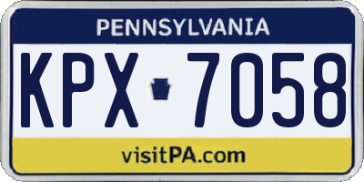 PA license plate KPX7058