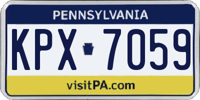 PA license plate KPX7059
