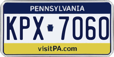 PA license plate KPX7060