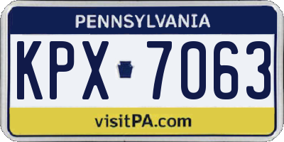 PA license plate KPX7063