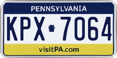 PA license plate KPX7064