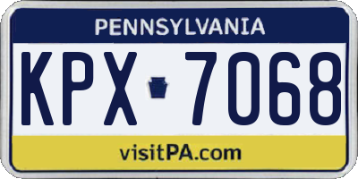 PA license plate KPX7068