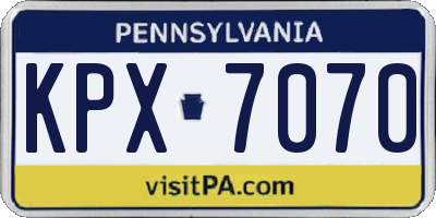 PA license plate KPX7070