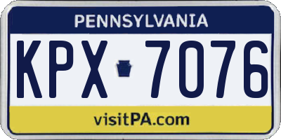 PA license plate KPX7076