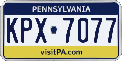 PA license plate KPX7077