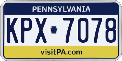 PA license plate KPX7078