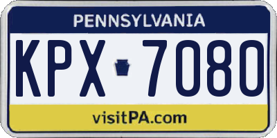 PA license plate KPX7080