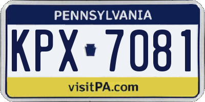 PA license plate KPX7081