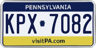 PA license plate KPX7082