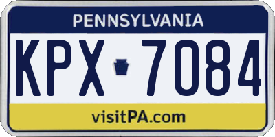 PA license plate KPX7084