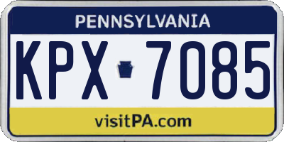 PA license plate KPX7085