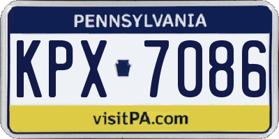 PA license plate KPX7086