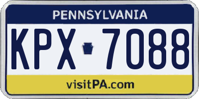 PA license plate KPX7088