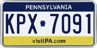 PA license plate KPX7091
