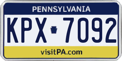 PA license plate KPX7092