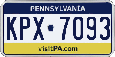 PA license plate KPX7093