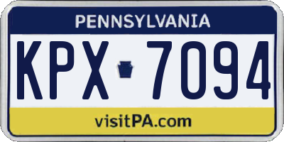 PA license plate KPX7094