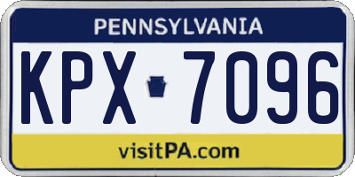 PA license plate KPX7096
