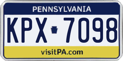 PA license plate KPX7098