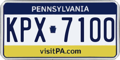 PA license plate KPX7100