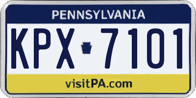 PA license plate KPX7101