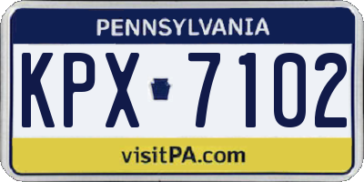 PA license plate KPX7102